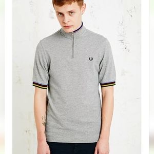 Fred Perry X Bradley Wiggins Champion Tipped Polo Shirt in Dark  Grey/ XS.